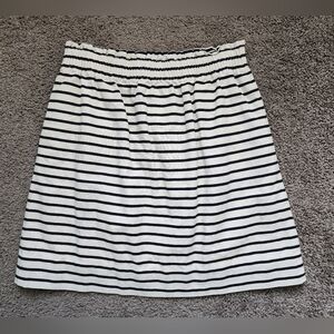 J. Crew White and Black Striped A-Line Skirt